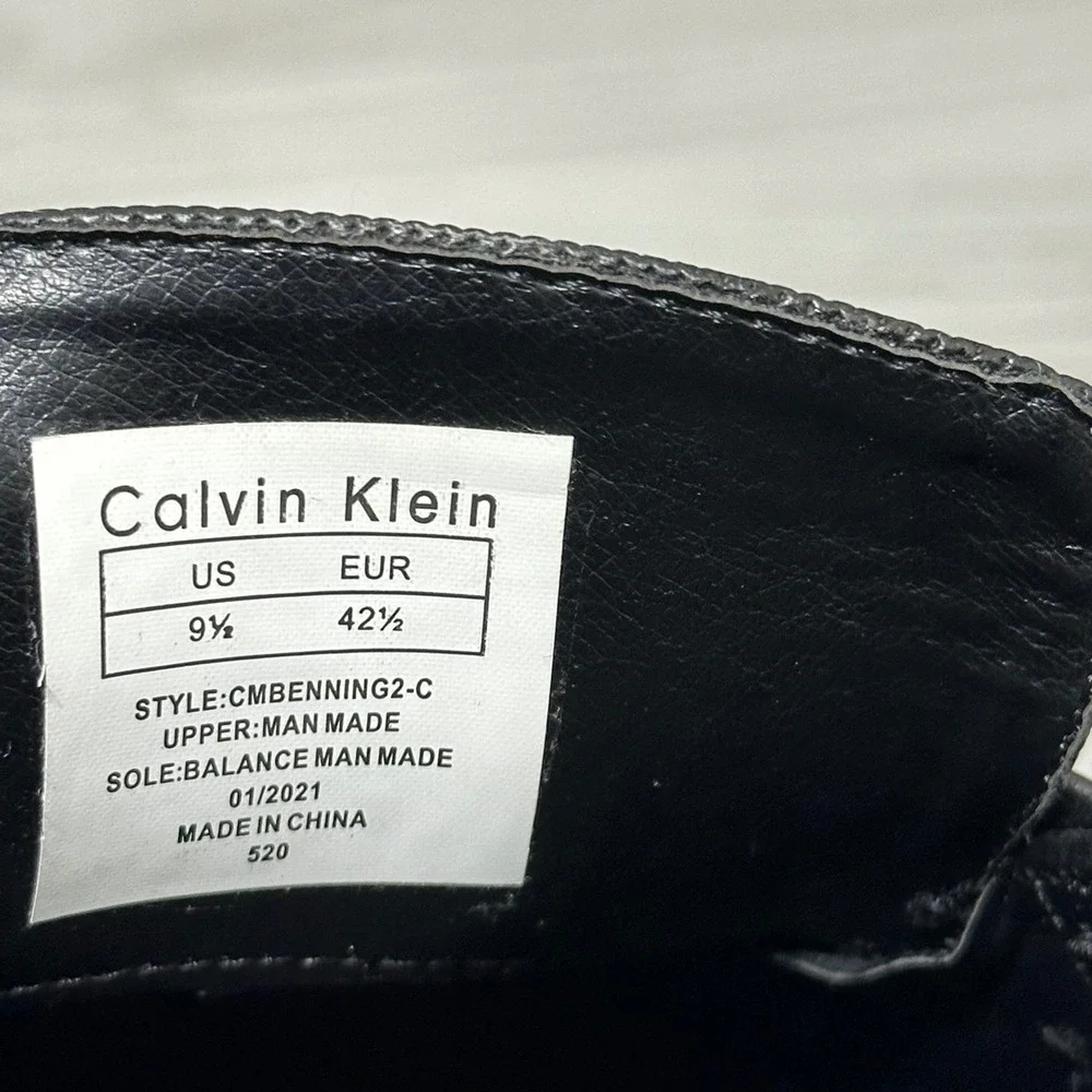 Calvin Klein Men's‎ Jameson Loafers Black Leather Buckle Dress Shoes Size 9.5